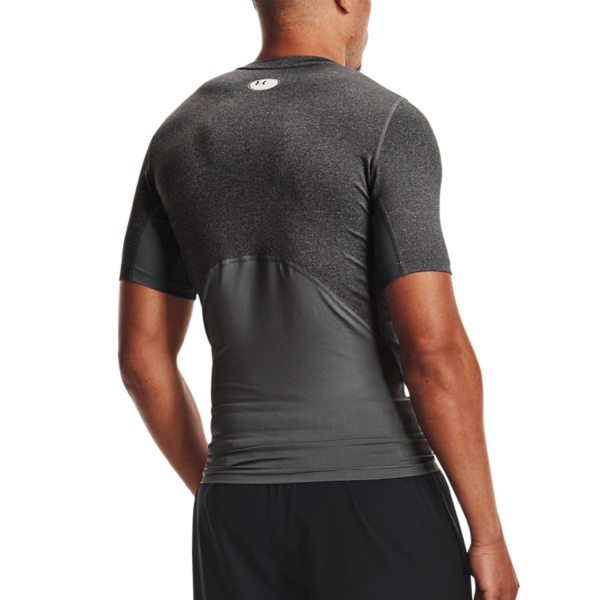 Under Armour HeatGear Compression Logo Maglietta - Carbon Heather/Black