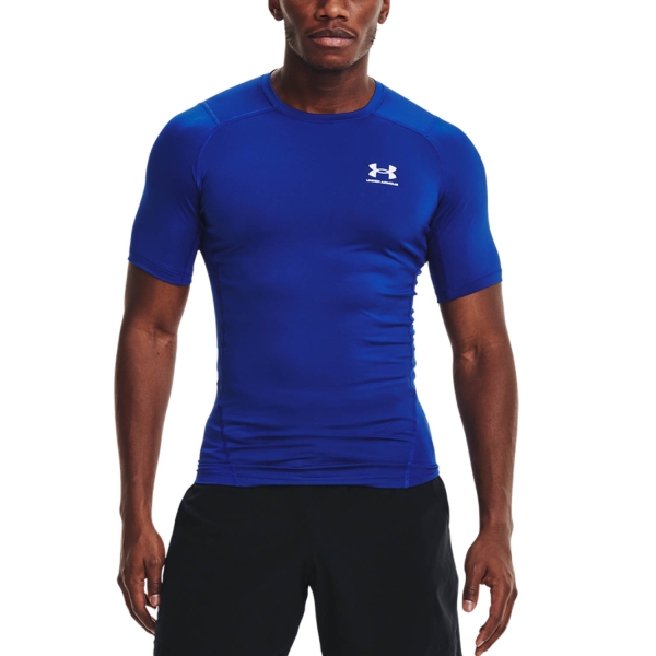 Men's Training T-Shirt Under Armour HeatGear Compression Logo TShirt  Royal/White 13615180400