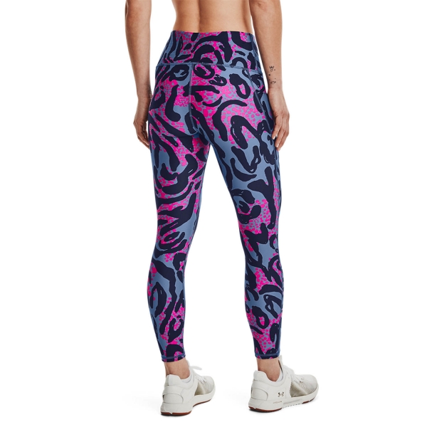 Under Armour HeatGear Print 7/8 Leg Tights - Mineral Blue/Midnight Navy