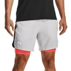 Under Armour Launch 2 in 1 7in Shorts - Halo Gray/Black/Reflective