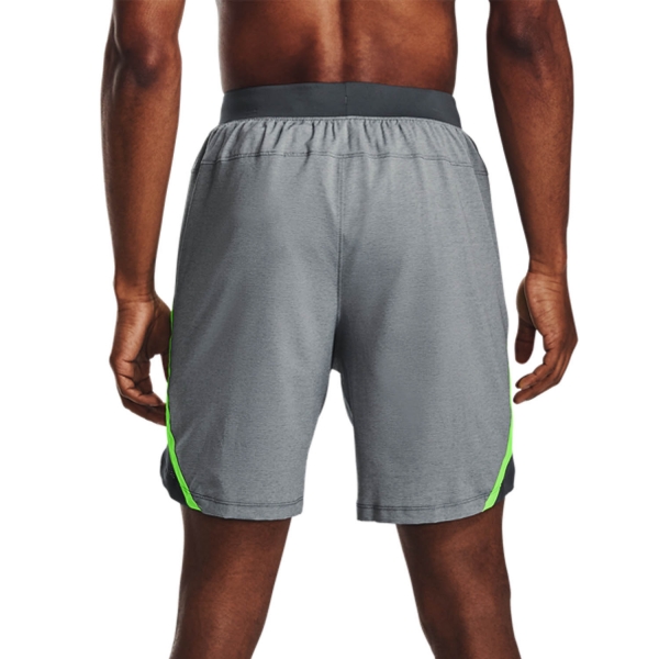 Under Armour Launch 7in Shorts - Pitch Gray/Full Heather/Hyper Green/Reflective