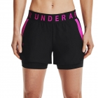 Under Armour Play Up 2 in 1 3in Shorts - Black/Meteor Pink