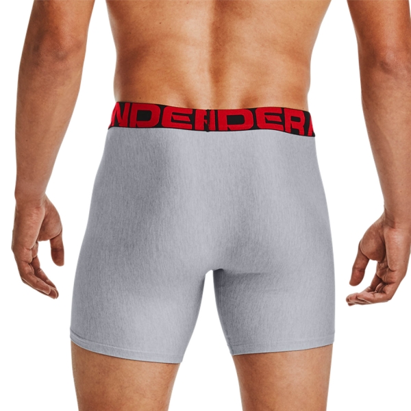 Under Armour Tech 6in x 2 Boxers - Mod Gray Light Heather/Jet Gray Light Heather