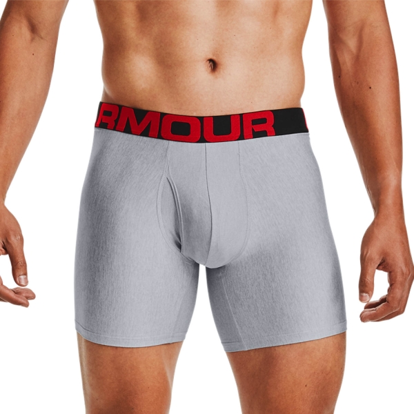 Men's Briefs and Boxers Underwear Under Armour Under Armour Tech 6in x 2 Boxers  Mod Gray Light Heather/Jet Gray Light Heather  Mod Gray Light Heather/Jet Gray Light Heather 