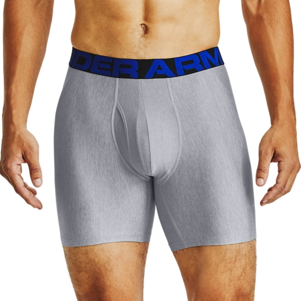 Men's Briefs and Boxers Underwear Under Armour Under Armour Tech 6in x 2 Boxers  Academy/Mod Gray Light Heather  Academy/Mod Gray Light Heather 