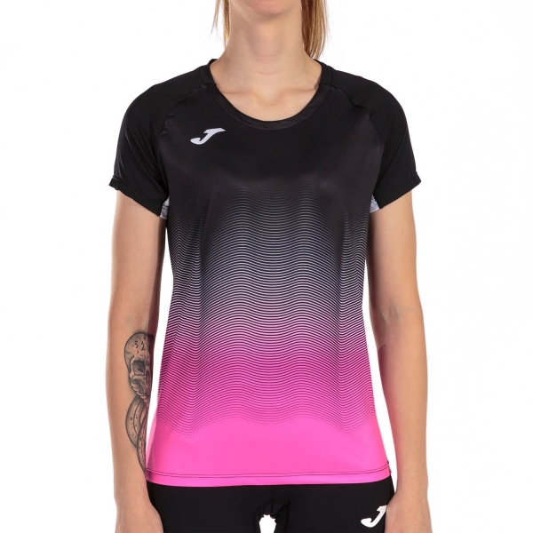 Women's Running T-Shirts Joma Joma Elite VII TShirt  Black/Pink  Black/Pink 