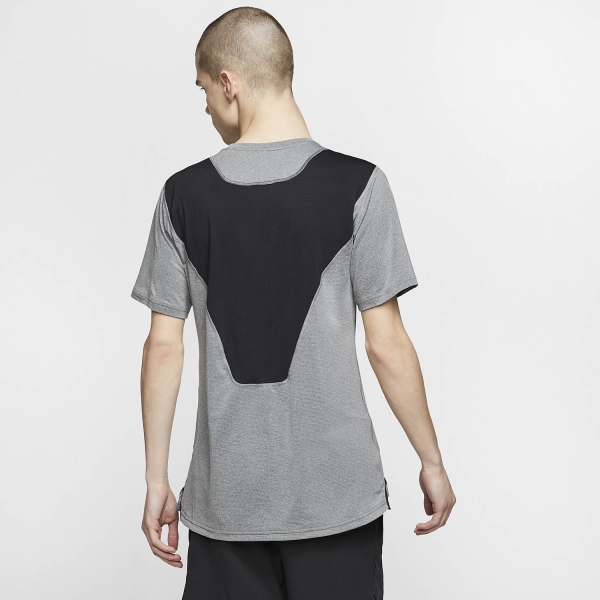 Nike Pro Logo T-Shirt - Smoke Grey/Heather/Black