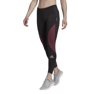 Women's Running Tights adidas Fast Primeblue Tights  Black/Victory Crimson H36479