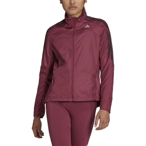 Women's Running Jacket adidas Marathon 3 Stripe Jacket  Victory Crimson H31044
