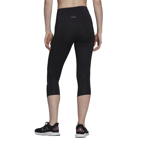 adidas Own The Run 3/4 Logo Tights - Black