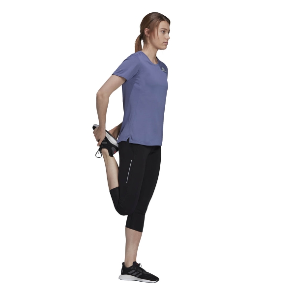 adidas Own The Run 3/4 Logo Tights - Black
