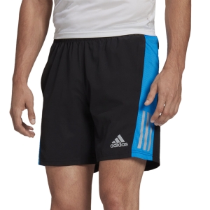 Men's Running Shorts adidas Own The Run Logo 5in Shorts  Black/Blue Rush/Reflective Silver HB7461