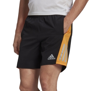 Pantalone cortos Running Hombre adidas Own The Run Logo 5in Shorts  Black/Orange Rush/Reflective Silver HB7462