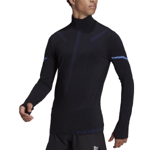 Men's Running Shirt adidas Primeknit Shirt  Black Melange/Bold Blue GT9948