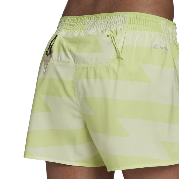 adidas Run Fast Split 3in Shorts - Almost Lime/Pulse Lime