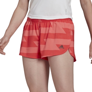 Pantalones cortos Running Mujer adidas Run Fast Split 3in Shorts  Semi Turbo/Bright Red HH9203