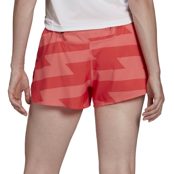 adidas Run Fast Split 3in Shorts - Semi Turbo/Bright Red