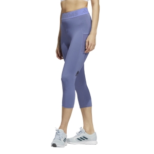 Pantalon y Tights Running Mujer adidas Techfit 3/4 3 Bar Tights  Orbit Violet/Black GR8150