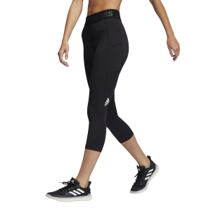 Pants e Tights Fitness e Training Donna adidas Techfit 3/4 3 Bar Tights  Black/White GL0691