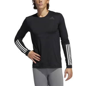 Men's Training Shirt and Hoodie adidas Techfit 3 Stripes Shirt  Black GL0459
