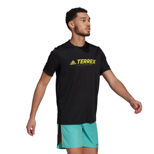 adidas Terrex Primeblue T-Shirt - Black/Acid Yellow