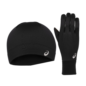 Running gloves Asics Logo Pack Gloves and Beanie  Performance Black 3013A035001