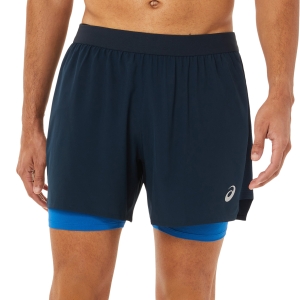 Pantalone cortos Running Hombre Asics Road 2 in 1 5in Shorts  French Blue/Lake Drive 2011A838410