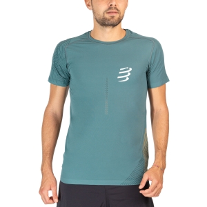 Men's Running T-Shirt Compressport Performance TShirt  Silver Pine AM00127B108