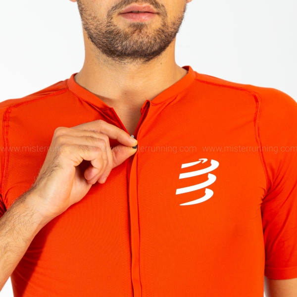 Compressport Trail Half Zip Maglietta - Red Clay