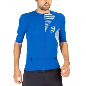 Men's Running T-Shirt Compressport Trail Postural TShirt  Blue Lolite AM00122B512