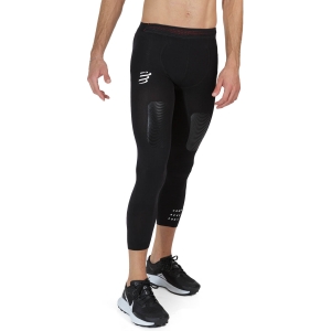 Men's Running Tights and Pants Compressport Trail Under Control Pirate 3/4 Tights  Black AM00005B990