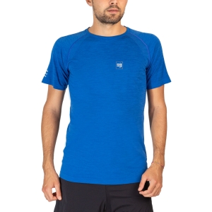Men's Running T-Shirt Compressport Training TShirt  Blue Lolite AM00014B512