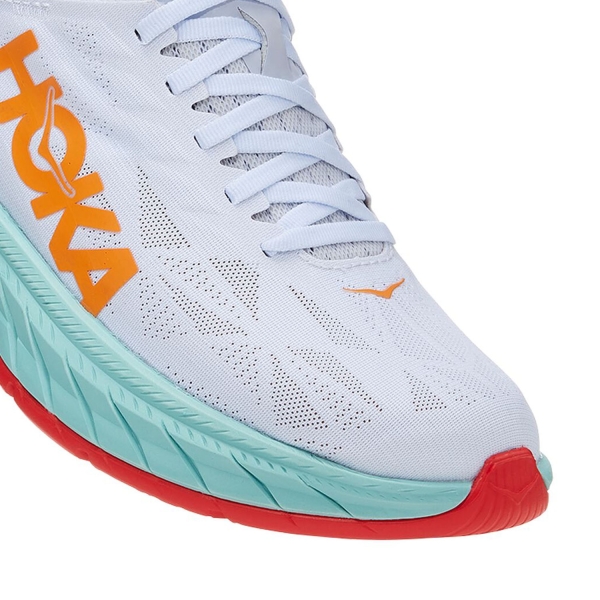 Hoka Carbon X 2 - White/Blazing Orange