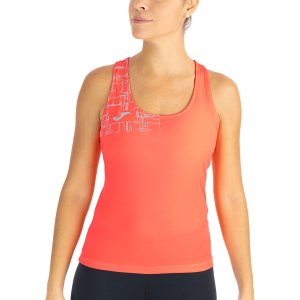 Women's Running Tank Joma Joma Elite VIII Logo Tank  Fluor Coral  Fluor Coral 