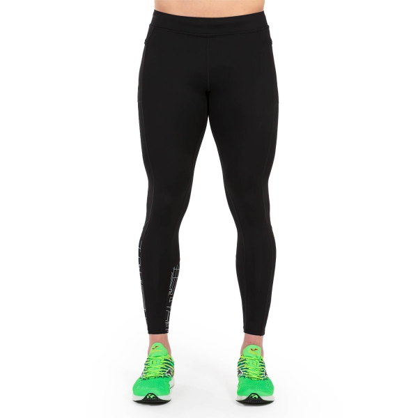 Men's Running Tights and Pants Joma Joma Elite VIII Logo Tights  Black  Black 
