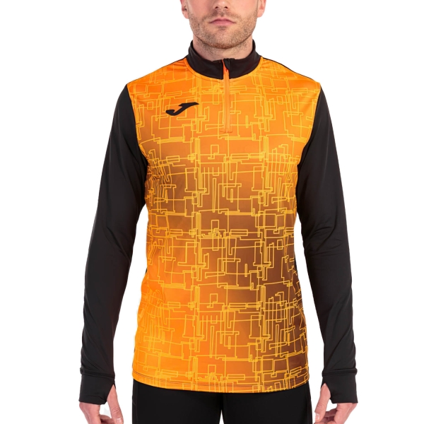 Men's Running Shirt Joma Joma Elite VIII Shirt  Black/Orange  Black/Orange 