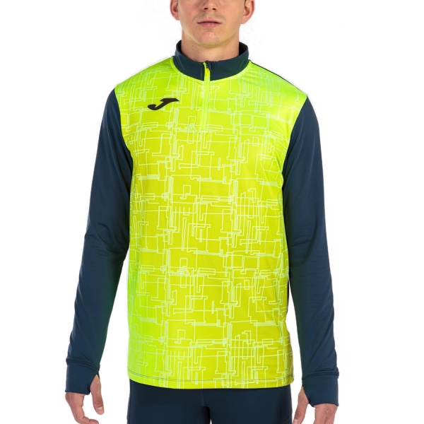 Men's Running Shirt Joma Elite VIII Shirt  Navy/Yellow Fluor 101930.321