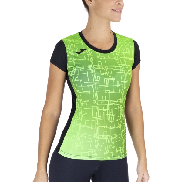 Camiseta Running Mujer Joma Joma Elite VIII Camiseta  Black/Fluor Green  Black/Fluor Green 