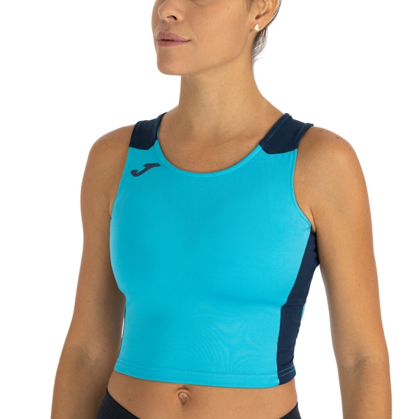 Women's Running Tank Joma Record II Top  Fluor Turquoise/Dark Navy 901397.013