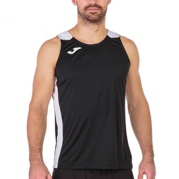 Men's Running Tank Joma Record II Tank  Black/White 102222.102