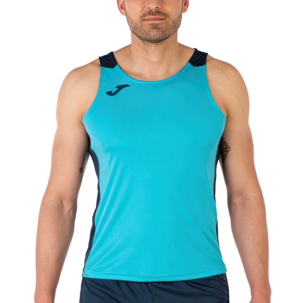 Men's Running Tank Joma Record II Tank  Fluor Turquoise/Dark Navy 102222.013