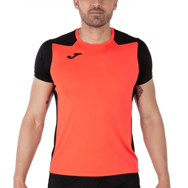 Men's Running T-Shirt Joma Record II TShirt  Fluor Coral/Black 102223.041