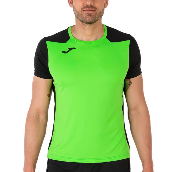 Men's Running T-Shirt Joma Record II TShirt  Fluor Green/Black 102223.021