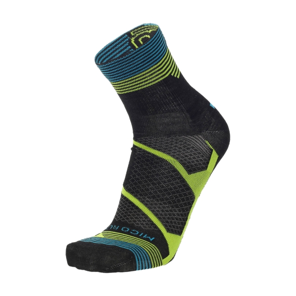 Running Socks Mico Warm Control Merino Light Weight Socks  Nero/Giallo Fluo CA 1298 160