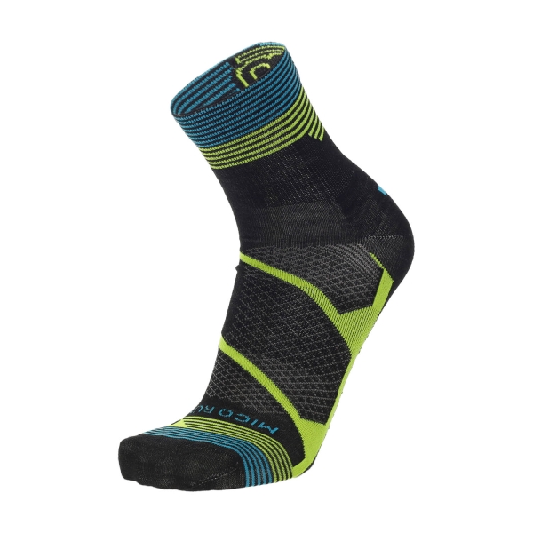 Calze Running Mico Warm Control Merino Light Weight Calze  Nero/Giallo Fluo CA 1298 160