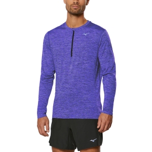 Men's Running Shirt Mizuno Impulse Core Shirt  Violet Blue J2GA153527