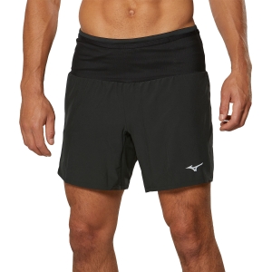 Men's Running Shorts Mizuno Multi Pocket 2 in 1 7.5in Shorts  Black J2GB157509