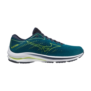 Men's Neutral Running Shoes Mizuno Wave Rider 25  Harbor Blue/Lime Green/India Ink J1GC210382