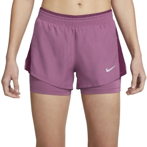 Pantalones cortos Running Mujer Nike 10k 2 in 1 3in Shorts  Light Bordeaux Sangria/Wolf Grey CK1004507