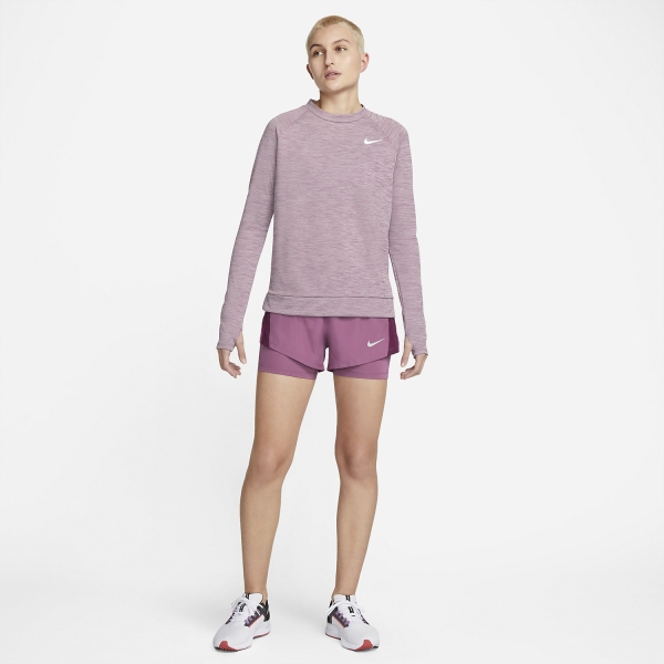 Nike 10k 2 in 1 3in Shorts - Light Bordeaux Sangria/Wolf Grey